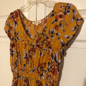 Indigo Rose floral midi dress